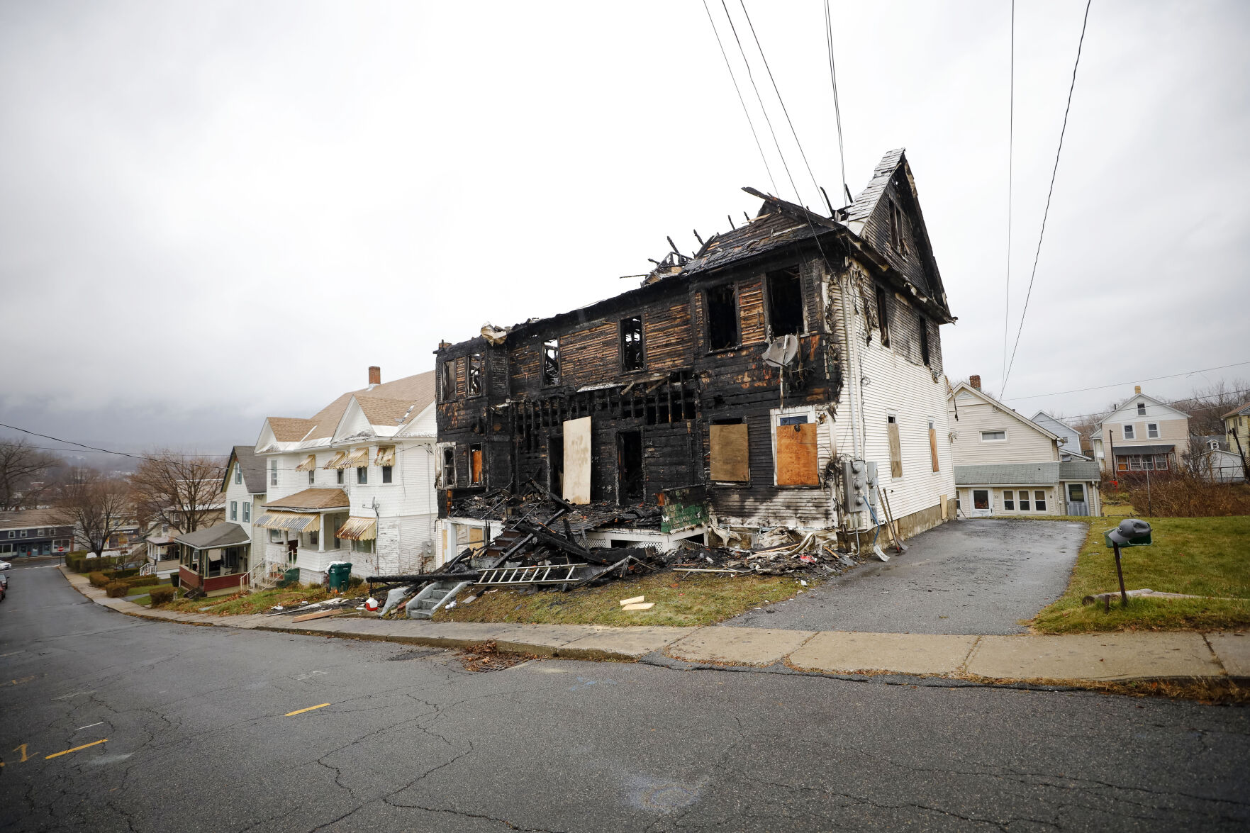 fire destroyed house on Richmond St. in Adams